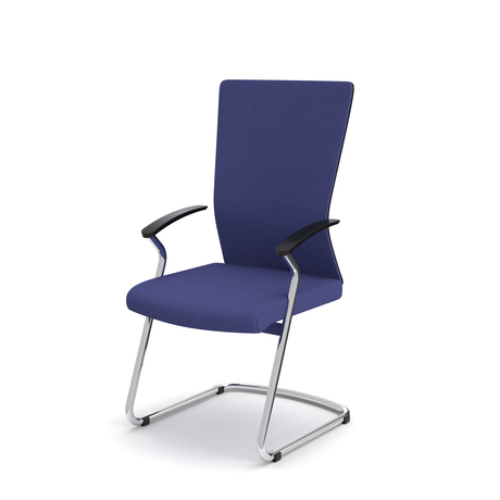 Photo of Multi-purpose chair with a fabric-covered mesh backrest and a sled frame by ADI, vue 1, available at Oburo in Montreal