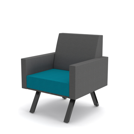 Photo of 1-seat bench with armrests, edge with matching upholstered edge by ADI, vue 1, available at Oburo in Montreal