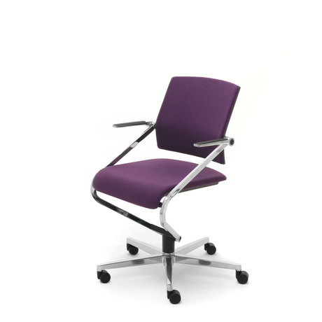 Photo of Multi-purpose chair with upholstered backrest and a star base by Bouty, vue 1, available at Oburo in Montreal