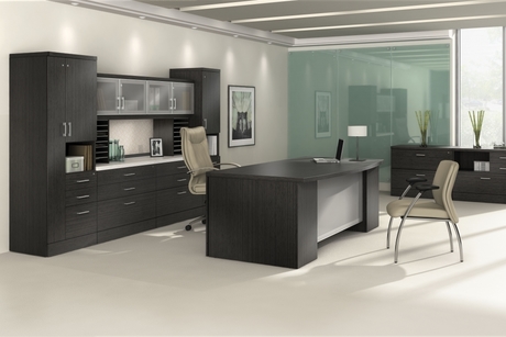 Photo of Zira Pedestals & Pedestal Desks by Global, vue 4, available at Oburo in Montreal