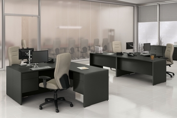 Photo of Genoa Desks by Global, vue 3, available at Oburo in Montreal