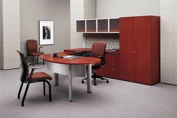 Photo of Custom Desking by Global, vue 3, available at Oburo in Montreal
