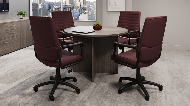 Photo de Caman | Fauteuil d'invités à dossier moyen, vue 2, disponible chez Oburo à Montréal