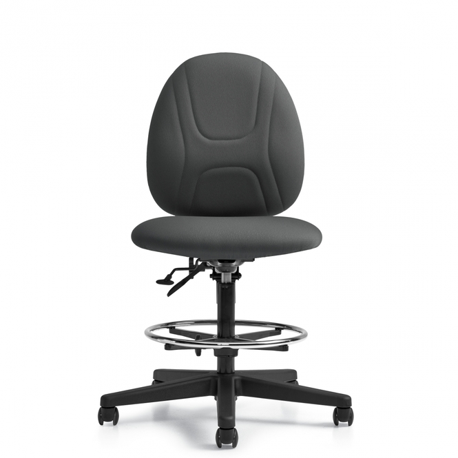 Photo de Beta | Tabouret fonctionnel de dessinateur à dossier posture sans accoudoirs, vue 1, disponible chez Oburo à Montréal