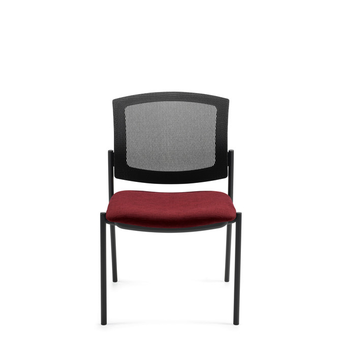 Photo of Ibex | Upholstered Seat & Mesh Back Armless Guest Chair, vue 1, available at Oburo in Montreal