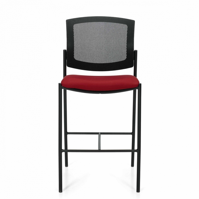 Photo of Ibex | Armless Mesh Back & Upholstered Seat Guest Bar Stool, vue 1, available at Oburo in Montreal