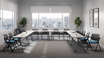 Photo of Gennex | Armless Nesting Guest Chair on Casters, vue 1, available at Oburo in Montreal