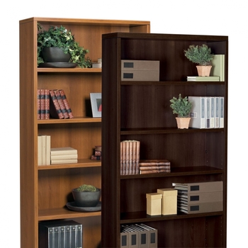 Photo of laminate-bookcases-by-global gallery image 1. Gallery 3. Details at Oburo, your expert in office, medical clinic and classroom furniture in Montreal.