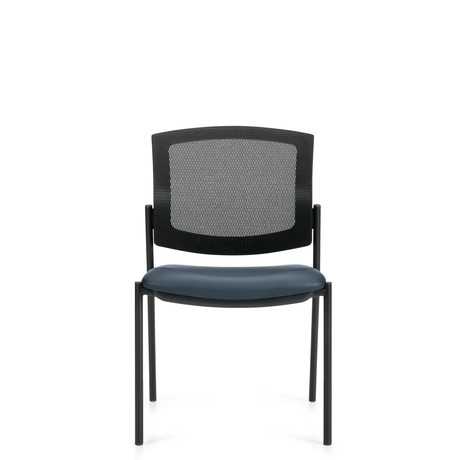 Photo of ibex-upholstered-seat-mesh-back-armless-guest-chair gallery image 3. Gallery 4. Details at Oburo, your expert in office, medical clinic and classroom furniture in Montreal.