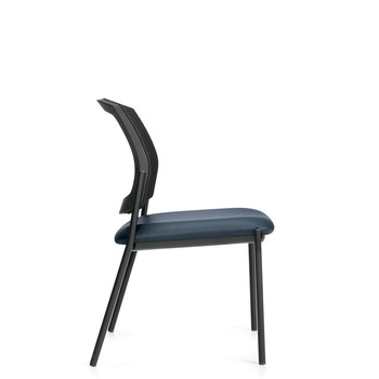 Photo of ibex-upholstered-seat-mesh-back-armless-guest-chair gallery image 1. Gallery 6. Details at Oburo, your expert in office, medical clinic and classroom furniture in Montreal.