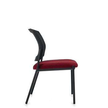 Photo of ibex-upholstered-seat-mesh-back-armless-guest-chair gallery image 4. Gallery 3. Details at Oburo, your expert in office, medical clinic and classroom furniture in Montreal.