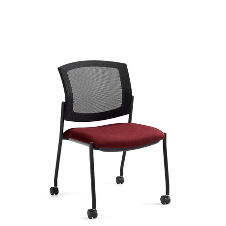 Photo of ibex-upholstered-seat-mesh-back-armless-guest-chair-on-casters gallery image 5. Gallery 2. Details at Oburo, your expert in office, medical clinic and classroom furniture in Montreal.