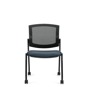 Photo of ibex-upholstered-seat-mesh-back-armless-guest-chair-on-casters gallery image 2. Gallery 5. Details at Oburo, your expert in office, medical clinic and classroom furniture in Montreal.