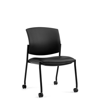 Photo of ibex-upholstered-seat-back-armless-guest-chair-on-casters gallery image 2. Gallery 5. Details at Oburo, your expert in office, medical clinic and classroom furniture in Montreal.