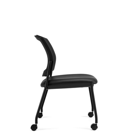 Photo of ibex-upholstered-seat-back-armless-guest-chair-on-casters gallery image 1. Gallery 6. Details at Oburo, your expert in office, medical clinic and classroom furniture in Montreal.