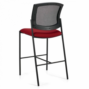 Photo of ibex-armless-mesh-back-upholstered-seat-guest-bar-stool gallery image 2. Gallery 3. Details at Oburo, your expert in office, medical clinic and classroom furniture in Montreal.