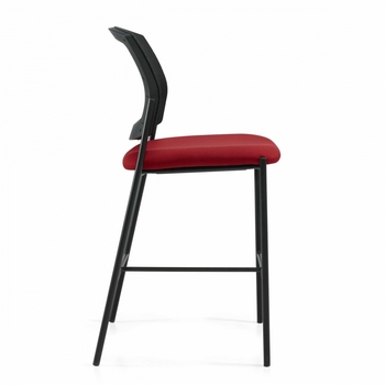 Photo of ibex-armless-mesh-back-upholstered-seat-guest-bar-stool gallery image 1. Gallery 4. Details at Oburo, your expert in office, medical clinic and classroom furniture in Montreal.