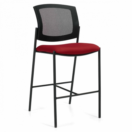 Photo of ibex-armless-mesh-back-upholstered-seat-guest-bar-stool gallery image 3. Gallery 2. Details at Oburo, your expert in office, medical clinic and classroom furniture in Montreal.