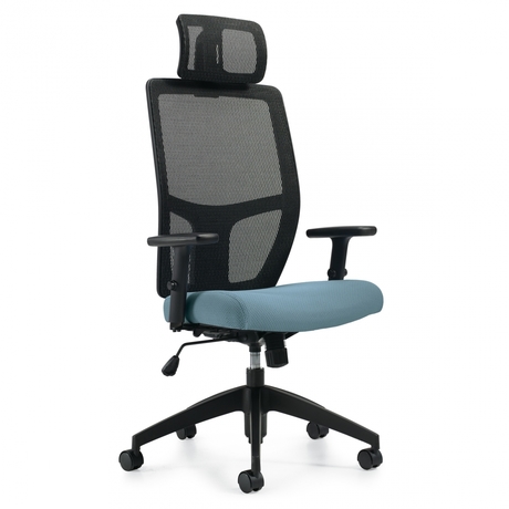 Photo of format-high-back-synchro-tilter-with-adjustable-headrest gallery image 5. Gallery 2. Details at Oburo, your expert in office, medical clinic and classroom furniture in Montreal.