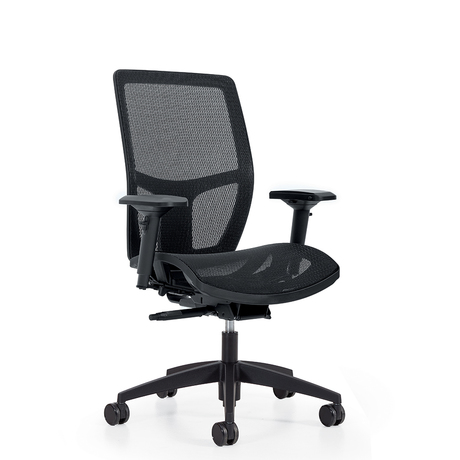 Photo de format-fauteuil-a-basculement-synchronise-avec-capteur-de-poids-assise-et-dossier-haut-en-tissu-maille image de galerie 3. Gallery 2. Tous les détails chez Oburo, expert en mobilier de bureau pour la clinique ou la salle de classe à Montréal.