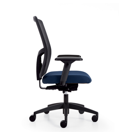 Photo of format-high-back-weight-sensing-synchro-tilter-upholstered-seat-and-mesh-back gallery image 2. Gallery 3. Details at Oburo, your expert in office, medical clinic and classroom furniture in Montreal.