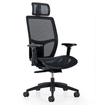 Photo of format-high-back-weight-sensing-synchro-tilter-with-headrest-mesh-seat-and-back gallery image 3. Gallery 2. Details at Oburo, your expert in office, medical clinic and classroom furniture in Montreal.