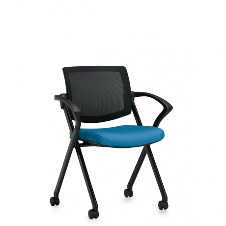 Photo of gennex-nesting-guest-armchair-on-casters-with-arms gallery image 4. Gallery 2. Details at Oburo, your expert in office, medical clinic and classroom furniture in Montreal.