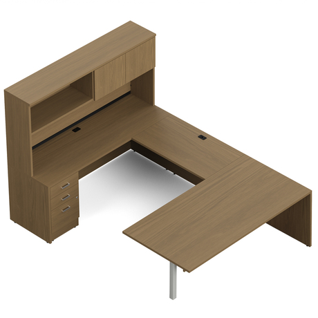 Photo de newland-bureau-en-u-avec-ilot-rectangulaire-72-po-l-x-102-po-p image de galerie 1. Gallery 1. Tous les détails chez Oburo, expert en mobilier de bureau pour la clinique ou la salle de classe à Montréal.